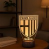 Lampada LED Parma Calcio Personalizzata – Stemma in Plexiglass con Nome – Luce Notturna Multicolore da Camera 7 Colori