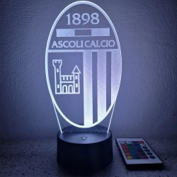 Lampada LED Ascoli Calcio Personalizzata con Nome – Luce Notturna 7 Colori in Plexiglass con Base Nera Idea Regalo Tifosi