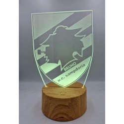 Lampada LED Personalizzata Sampdoria – Stemma Calcio in Plexiglass Multicolore -Luce Notturna 7 Colori, Idea Regalo Tifosi