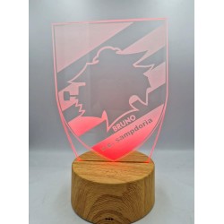 Lampada LED Personalizzata Sampdoria – Stemma Calcio in Plexiglass Multicolore -Luce Notturna 7 Colori, Idea Regalo Tifosi