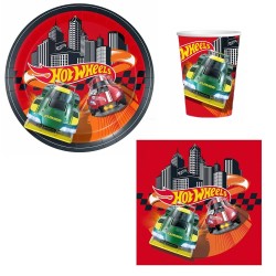 Coordinato Festa Hot Wheels – Kit Compleanno Bambini con Auto da Corsa | Piatti, Bicchieri e Tovaglioli – Set da 8 a 40 Invitati