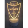 Lampada LED Personalizzata AC Monza in Plexiglass Stemma Multicolore 7 Colori Luce Notturna USB/ Batterie Idea Regalo Tifosi