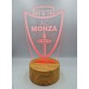 Lampada LED Personalizzata AC Monza in Plexiglass Stemma Multicolore 7 Colori Luce Notturna USB/ Batterie Idea Regalo Tifosi