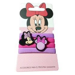 Elastico per Capelli Minnie Mouse 3D Multicolore set 4 pz| Accessorio Moda Bambina | Mini Scrunchie Disney