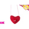 Borsa A Tracolla a Forma Di Cuore In Peluche Alla Moda 15cm Idea Regalo