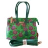Borsa Donna a Mano e Tracolla Made in Italy – Fantasia Floreale Verde e Rosso | Eleganza Compatta per Ogni Giorno