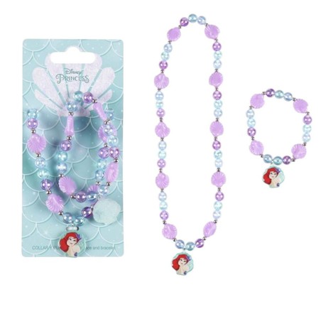 Set Collana e Braccialetto Sirenetta Disney Princess per Bambina – Gioielli Mare Lilla e Azzurro con Ciondolo