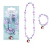 Set Collana e Braccialetto Sirenetta Disney Princess per Bambina – Gioielli Mare Lilla e Azzurro con Ciondolo