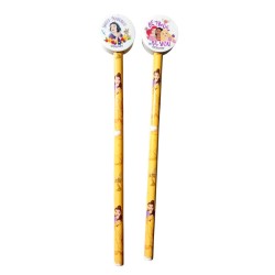 Blister 2 Matite con Gomma Principesse Disney – Idea Regalo Compleanno Bambine, Scuola e Party
