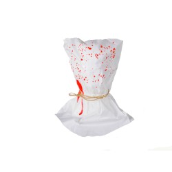Cuscino Decorativo Halloween con Schizzi di Sangue - Bianco e Rosso, Perfetto per Decorazioni Horror