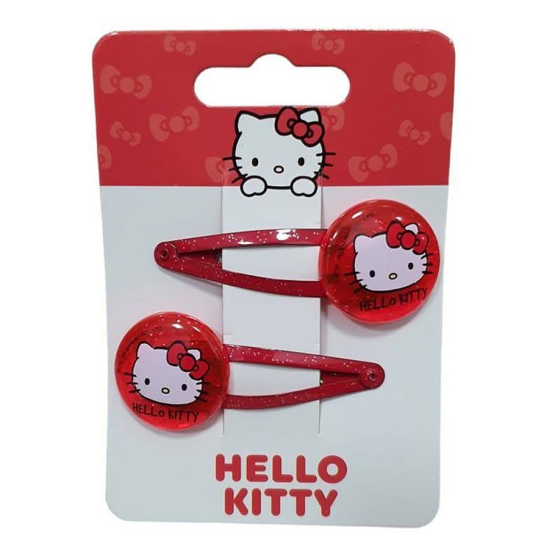 Blister 2 Molettine Clic Clac 3D Hello Kitty – Accessorio Capelli Bambina Originale e Divertente