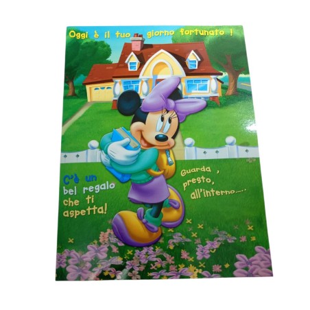 Biglietto di Auguri Compleanno Disney con Calamita – Cartolina Apribile 20x14 cm con Busta Colorata – Idea Regalo Originale
