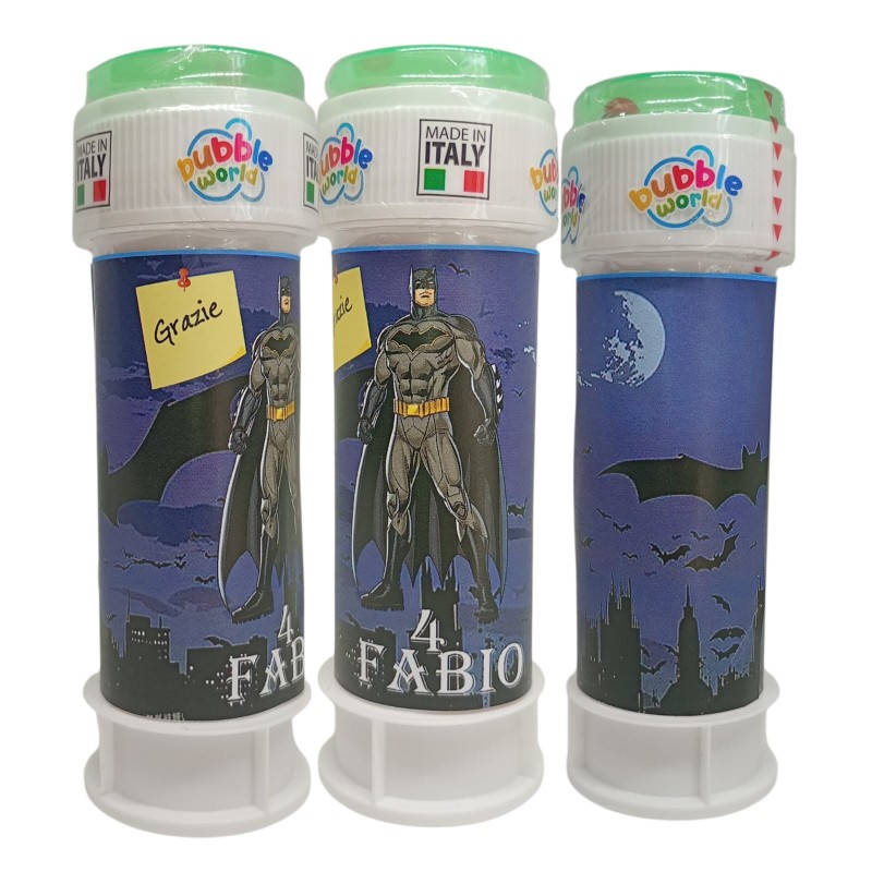 Bolle di Sapone Batman Personalizzate – 1Gadget Fine Festa Compleanno con Nome e Età