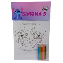 Set Disney Stitch da Colorare Personalizzato – Regalini Fine Festa Creativi per Bambini con Colori Inclusi