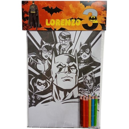 Batman Art Pack Personalizzato – Set da Colorare Supereroe per Regalini Fine Festa | Creatività, Colori e Avventura 21x29 cm
