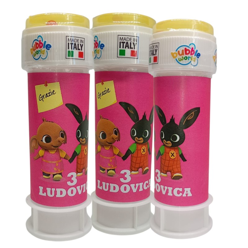 Bolle di Sapone Bing Personalizzate – Kit Regalino Fine Festa con Nome ed Età