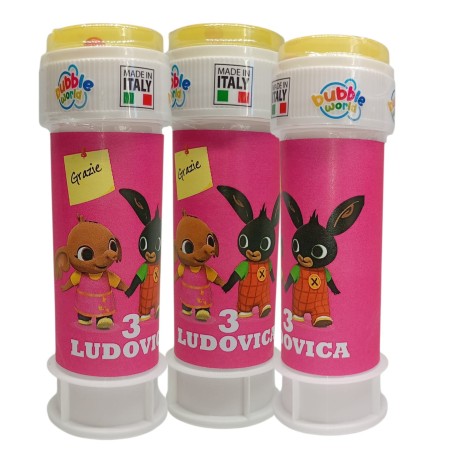 Bolle di Sapone Bing Personalizzate – Kit Regalino Fine Festa con Nome ed Età