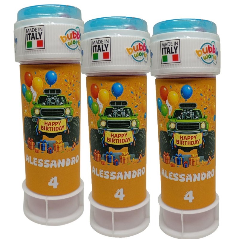 Bolle di Sapone Blaze Disney Personalizzate con Nome ed Età – Regalini Fine Festa Originali per Compleanno Bambini