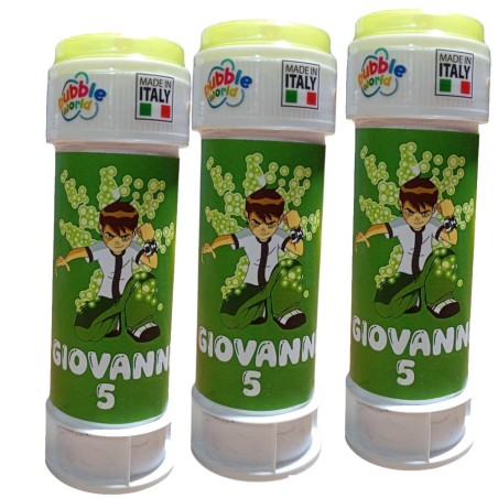 Bolle Magiche Ben 10 Personalizzate – Regali Fine Festa con Nome e Età del Festeggiato | 60ml di Gioia e Divertimento