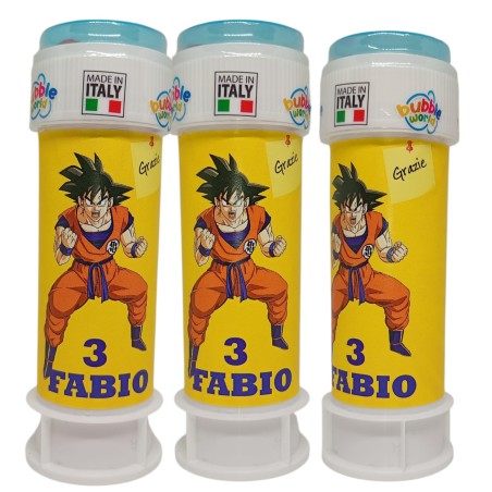 Bolle di Sapone Dragon Ball Personalizzate – Kit Regalino Fine Festa con Nome ed Età (60 ml)