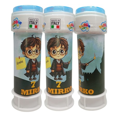 Bolle di Sapone Harry Potter Personalizzate – Kit Regalino Fine Festa con Nome ed Età