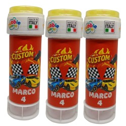 “Bolle di Sapone Hot Wheels Personalizzate – Regalo Compleanno con Nome & Età, Sorprese Indimenticabili per Feste Bambini”