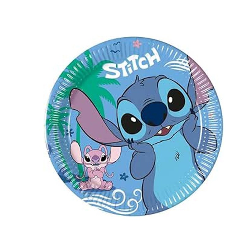 Piatti Stitch in Carta 23 cm – Set da 8 Piatti Disney per Feste, Compleanni e Party a Tema Bambini