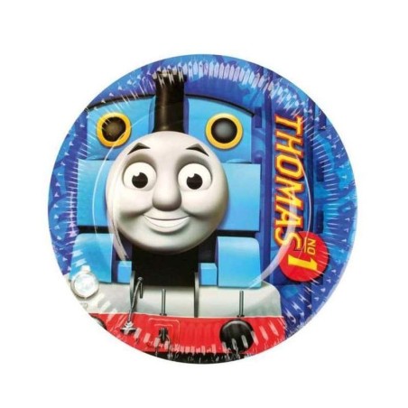 Piatti Trenino Thomas in Carta 23 cm – Set da 8 Piatti per Festa di Compleanno Bambini a Tema Trenini
