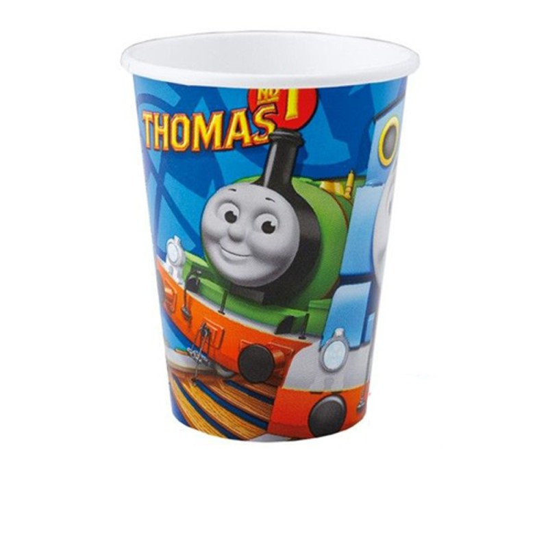 Bicchieri Trenino Thomas in Carta 200 ml – Set da 8 Pezzi per Feste di Compleanno Bambini | Party a Tema Thomas the Tank Engine