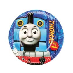 Piatti Trenino Thomas in Carta 20 cm – Set 8 Pezzi per Festa di Compleanno Bambini | Party a Tema Originale