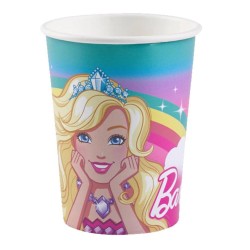 Bicchieri Barbie Multicolore 200 ml – Set da 8 in Cartone per Feste Glamour, Compleanni e Party a Tema