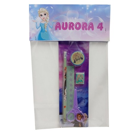 Regalini fine feste Compleanno Frozen Kit Scuola 11 Pezzi con Nome Età –Set Cancelleria Personalizzato " Tema Elsa e Anna