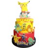 Torta Scenografica Pokémon in Polistirolo – 70 cm Altezza, 38 cm Diametro | Personalizzata con Nome ed Età, Effetto 3D