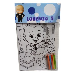 Album da Colorare Baby Boss Personalizzato con Nome ed Età – Kit Creativo per Bambini | Regalino Festa Compleanno Pronto all’Uso