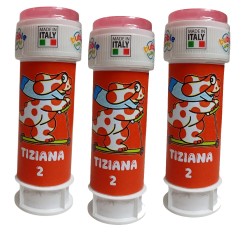 Regalini Fine Festa Compleanno – Bolle di Sapone Pimpa Personalizzate con Nome e Età | Idee Party Bambini Originali e Colorate