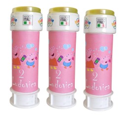 Regalini Fine Festa Compleanno Peppa Pig – Bolle di Sapone Personalizzate con Nome e Età | Bomboniere Originali Bambini