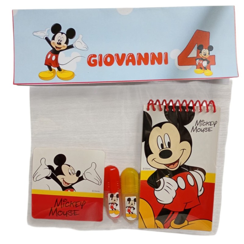 Regalino Fine Festa Topolino Personalizzato con Nome ed Età – Gadget Compleanno Bambini Disney Mickey Mouse