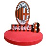 Topper Centro Tavola AC Milan Personalizzato in Polistirolo con Nome ed Età – Decorazione Compleanno