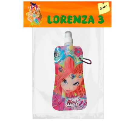 Regalini Fine Festa Winx Personalizzati con Nome ed Età – Kit Creativo Compleanno Bambina con Borraccia Pieghevole