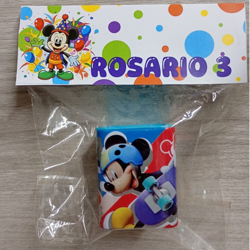 Regalini Fine Festa Compleanno Mickey Mouse Disney – Temperamatite in Latta Personalizzato con Nome ed Età Gadget Bambini