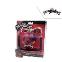 SET OROLOGIO DA POLSO DIGITALE + PORTAFOGLI LADY BUGS DISNEY IDEA REGALO BAMBINA