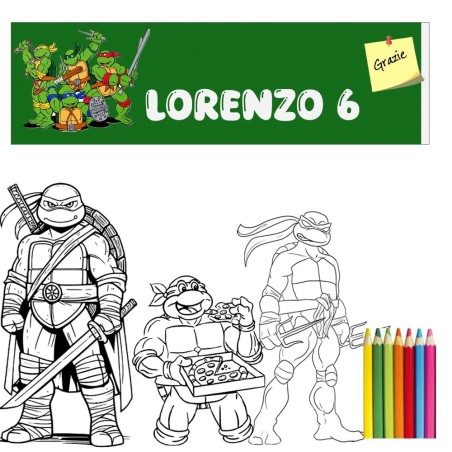 Album da Colorare Ninja Personalizzato con Nome ed Età Regalino Compleanno