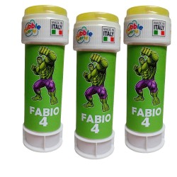 Regalini Fine Festa Compleanno Hulk Personalizzati con Nome ed Età – Bolle di Sapone a Tema Incredibile Hulk Gadget Festa