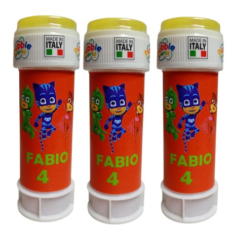 Bolle di Sapone PJ Masks Personalizzate – Gadget Fine Festa Super Pigiamini