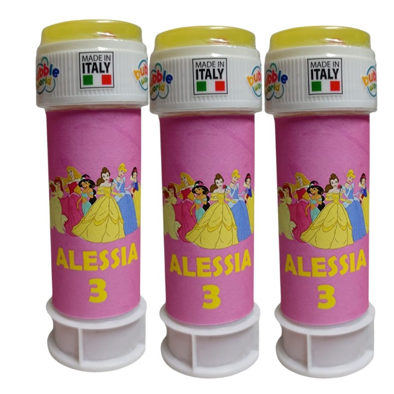 Bolle di Sapone Principesse Personalizzate – Nome e Età