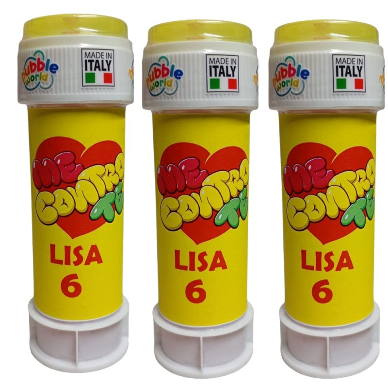 Regalini Fine Festa Me Contro Te Personalizzati Bolle di Sapone con Nome ed Età – Gadget Compleanno Bambini Originale