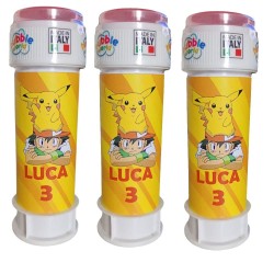 Regalini Fine Festa Pokémon Bolle di Sapone Personalizzate con Nome ed Età – Gadget Compleanno Bambini