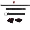 Cintura Uomo in Vera Pelle AC Milan Ufficiale – Taglia S/M – Accessorio Elegante in Box Regalo Originale Rossonero