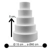 Base per Torte in Polistirolo Professionale - Formato Tondo, Varie Misure (H 5 cm) - Supporto Rigido per Cake Design e Dummy