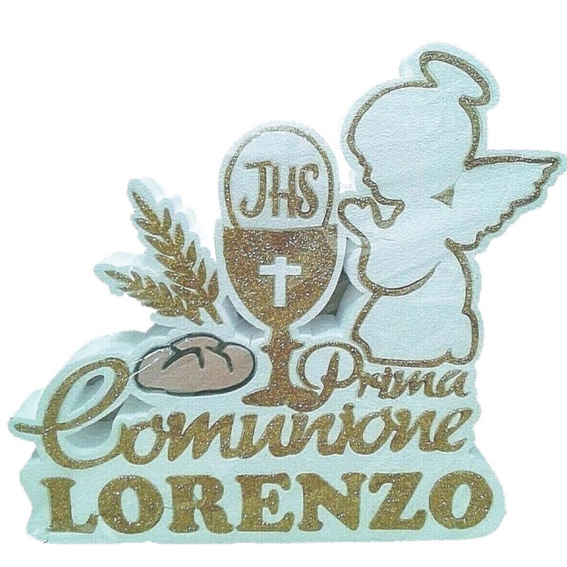 Scritta Prima Comunione in Polistirolo Personalizzata con Nome Oro 50 cm – Decorazione Comunione Bambino Bambina